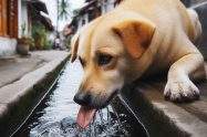 dog is drinking so much water