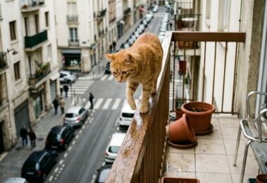 cat on balcony safety hazard