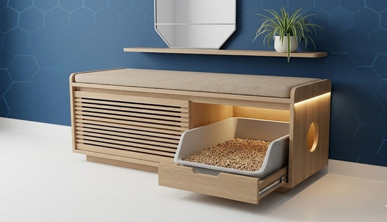 hide cat litter box