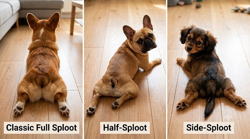 dog splooting 
